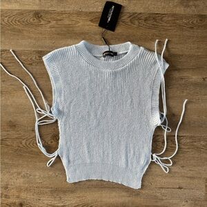 Women's Sleeveless Knit Vest - Light Blue